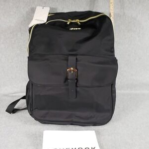 LOVEVOOK Black Nylon Backpack Gold Zipper Buckle Closure Adjustable Straps‎ NWT